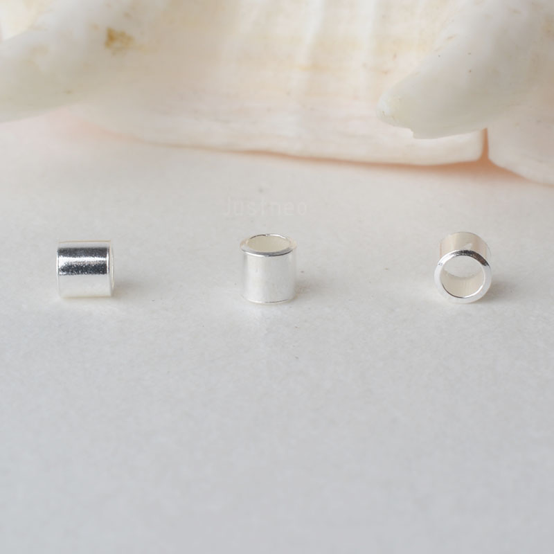 Crimp Bead Tube - 925 ayar gümüş hipoalerjenik gevşek sıkma