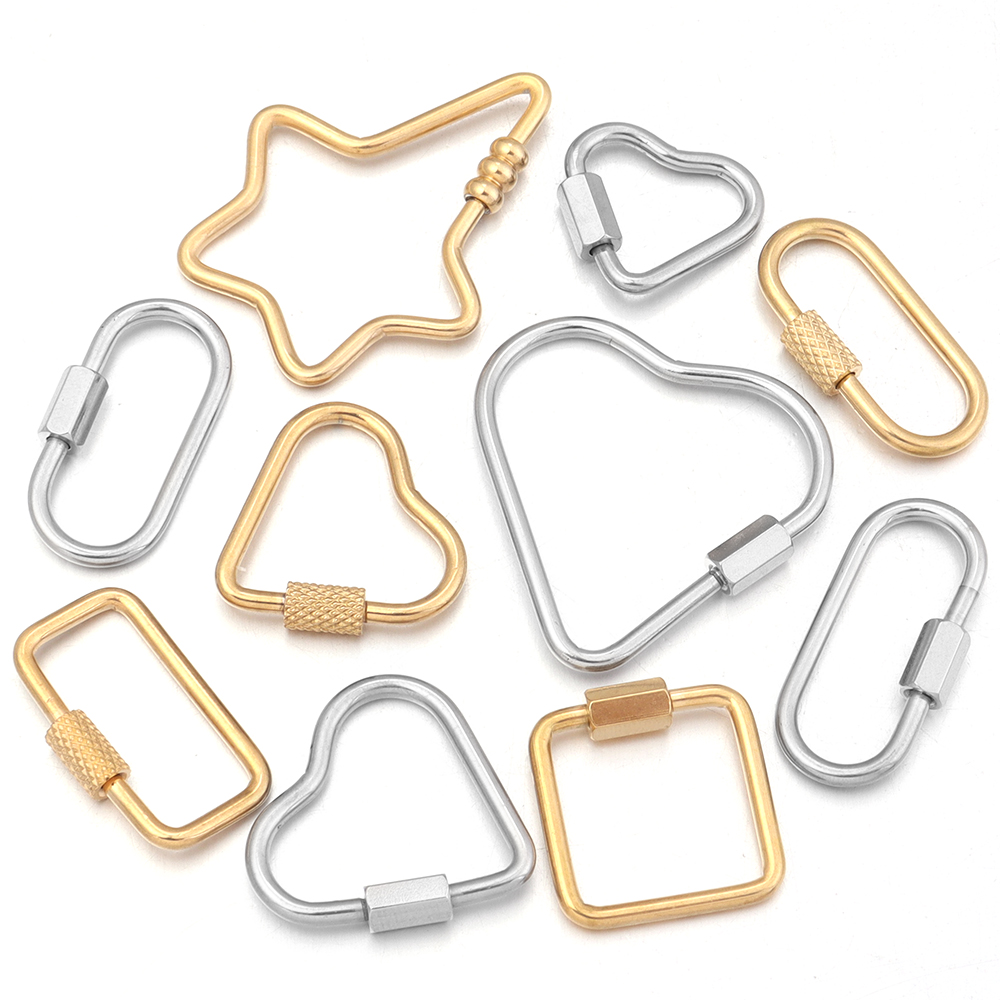 Jewelry Making Articles - 2 adet Altın Paslanmaz Çelik Kalp