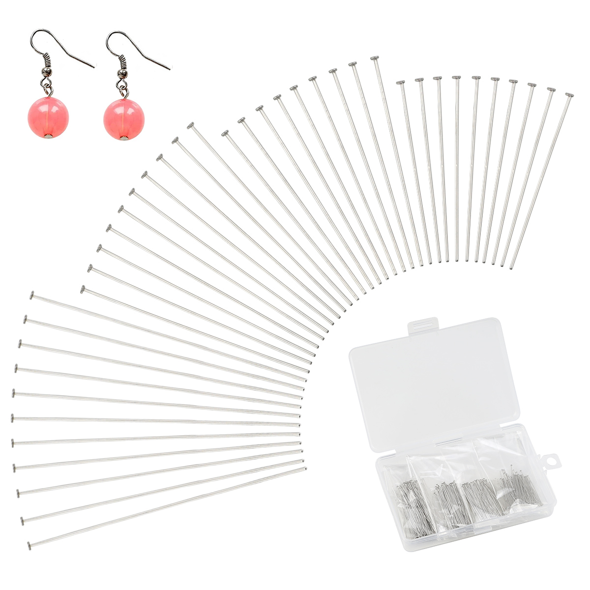 Beading Needle Fine - 400 adet/kutu 35-50mm yassı paslanmaz çelik