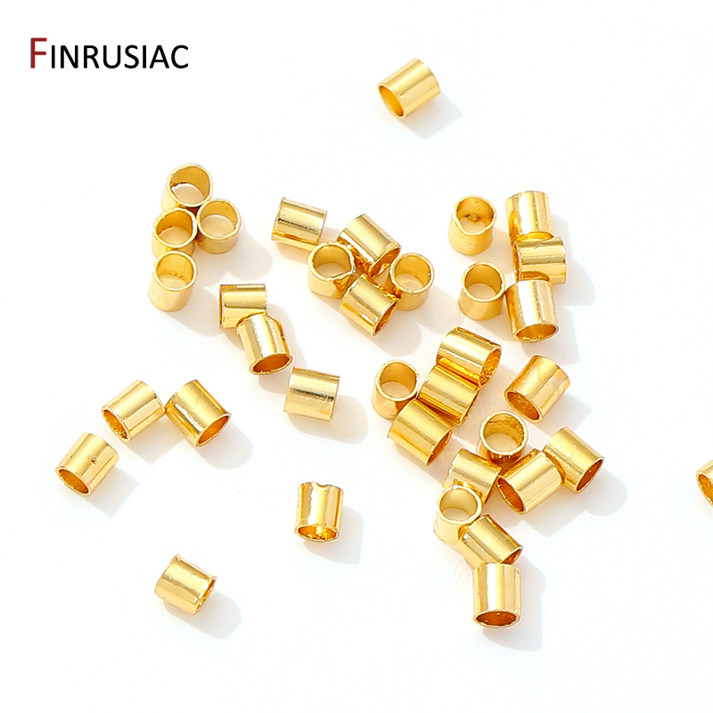 Crimp Bead Tube - 18 K Altın Kaplama Pirinç Boru