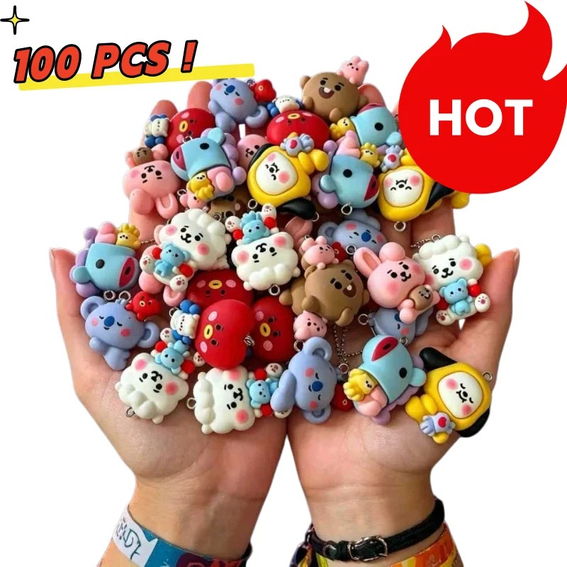 Jewelry Making Articles - 7 adet BT21 Reçine Karikatür Figür