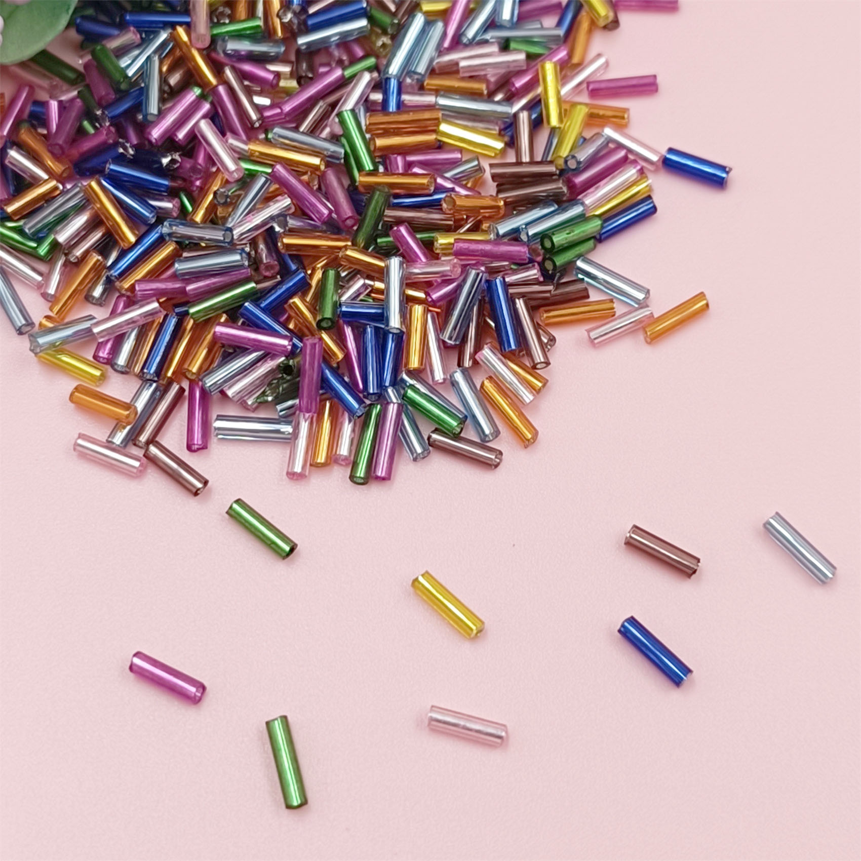Crimp Bead Tube - 200 adet 2*7mm cam tüp dağınık