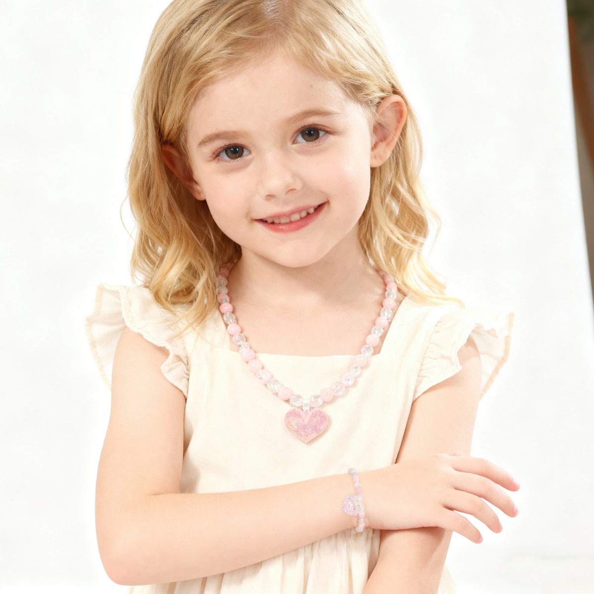 Pembe Işıltılı Kalp Boncuklu T - Jewelry Making Kits For Girls incelemesi ve fiyatı