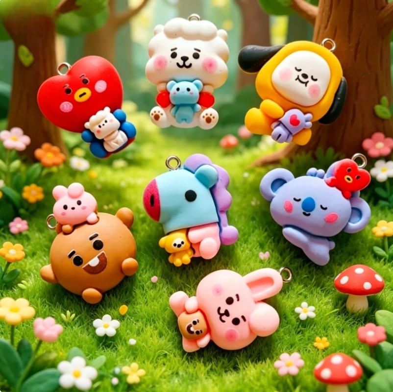 7 adet BT21 Reçine Karikatür F - Jewelry Making Articles incelemesi ve fiyatı